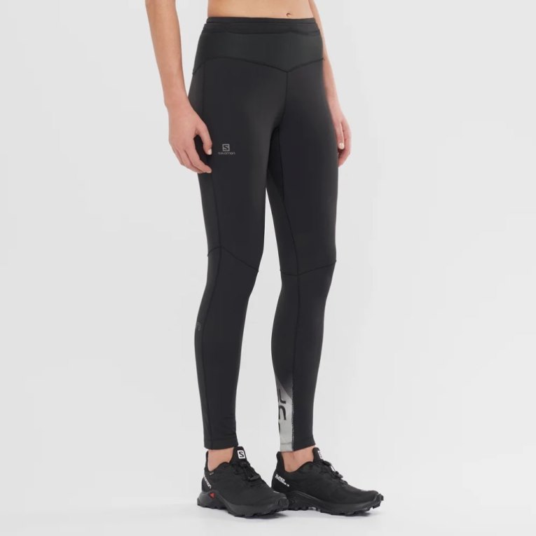 Black Salomon Xa Warm Women\'s Running Tights | IE TY9753